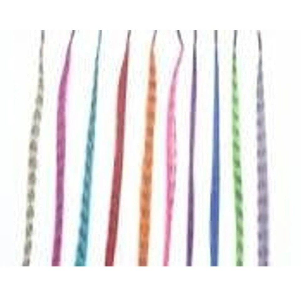 10 plumas individuales 16 pulgadas de largo arco iris cabello sintético extensión 100 % real Foto 3 de 4