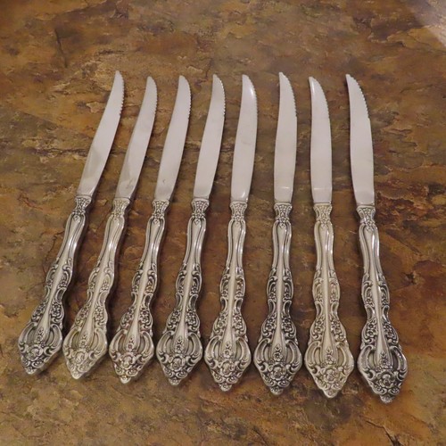 Oneida Michelangelo Cube Set of 8 Steak Knives Heirloom Stainless Flatware Lot F - Picture 3 of 5