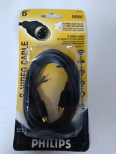 Philips S-Video Cable 6 ft Transfers Video Signal for TV, DVD, Cable, Satellite