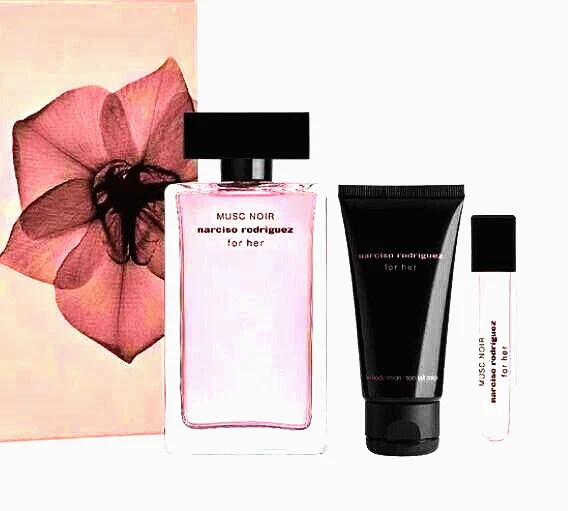 NARCISO RODRIGUEZ MUSC NOIR 3.3 0Z EDP SPRAY+1.6 0z BODY LOTION +