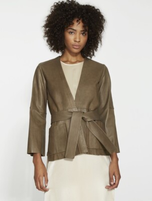 NWT HALSTON HERITAGE Sz S LAMB LEATHER 