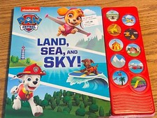 Paw Patrol Land, Sea, and Sky 10-Button Sound Book by PI Kids Nickelodeon Board