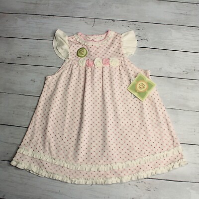Little Me Vintage Baby Girl's Dress Size 9 Months 100% Organic Cotton Pink  Ivory | eBay