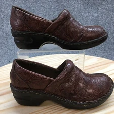 Canyon River Blues Shoes Womens 8 Clog Brown Embossed Casual Comfort Block Heels