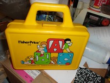 Vintage 1979 Fisher Price 638 Yellow Mini Lunch Box W/ Thermos Set
