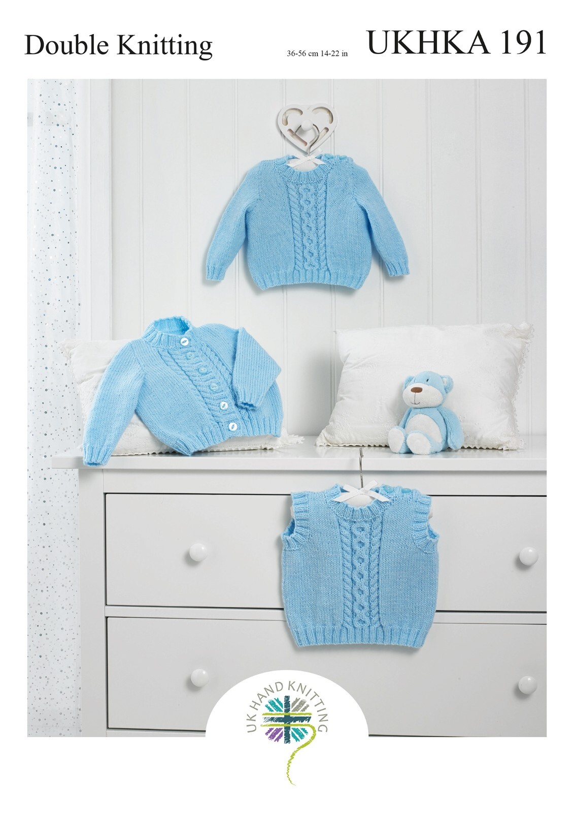 Hand Knitting PATTERN ONLY DK Baby Toddler Cardigan Sweater Slipover UKHKA190