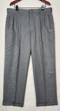 PERRY ELLIS PORTFOLIO Mens Gray POLY RAYON BLEND Pleat Dress Slacks Pants 38 /29