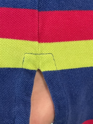 Vintage Ralph Lauren Polo Shirt Stripes Mens XL Pony Blue Red Yellow - Picture 7 of 7
