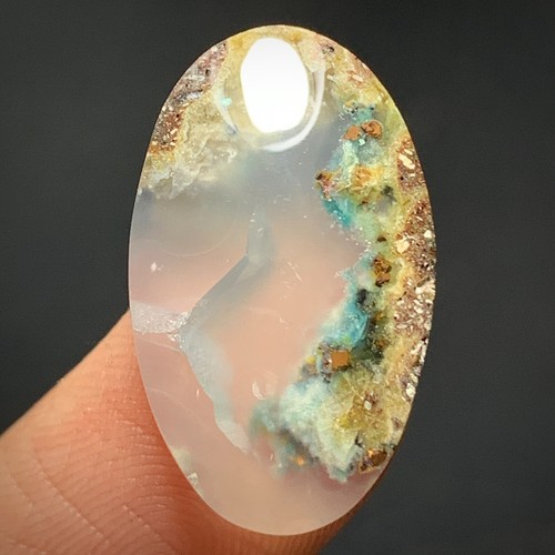 Chrysocolla with Native Copper Cabochon 21x12.8x5.2mm High Quality 11.5 ct - Picture 3 of 7