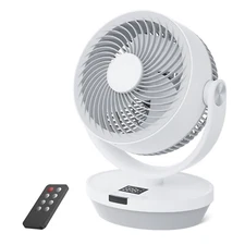 Fan for Bedroom, 13" Air Circulator Fans with Remote, 120°Vertical Manual +