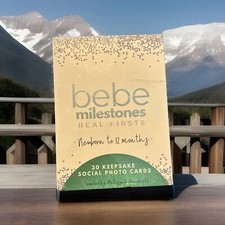 New Bebe Baby  s Milestones Real Firsts Markers 30 Keepsake Social Photo Cards