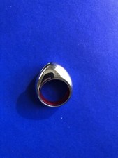 KENZO Silver Ring With Open Top And Red Enamel On The Inside . Size L 