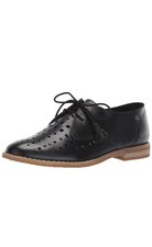 Hush Puppies Women  s Black Leather Chardon Perforated Oxford Pump Shoes NEW
