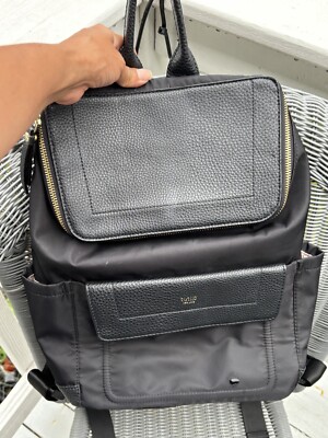 Tutilo New York black women\'s backpack Tutilo New York Boost Black Nylon Leather Backpack School  main image 4
