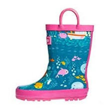 Children's Natural Rubber Rain Boots with Handles Easy for Little Kids  Toddler