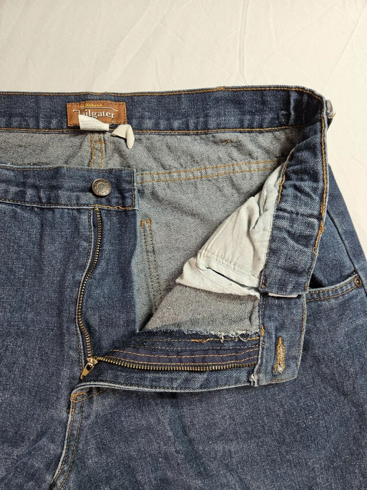 Pantalones de mezclilla informales de lavado medio Tailgater para hombre de Haband 36XS cintura elástica corta Foto 3 de 4