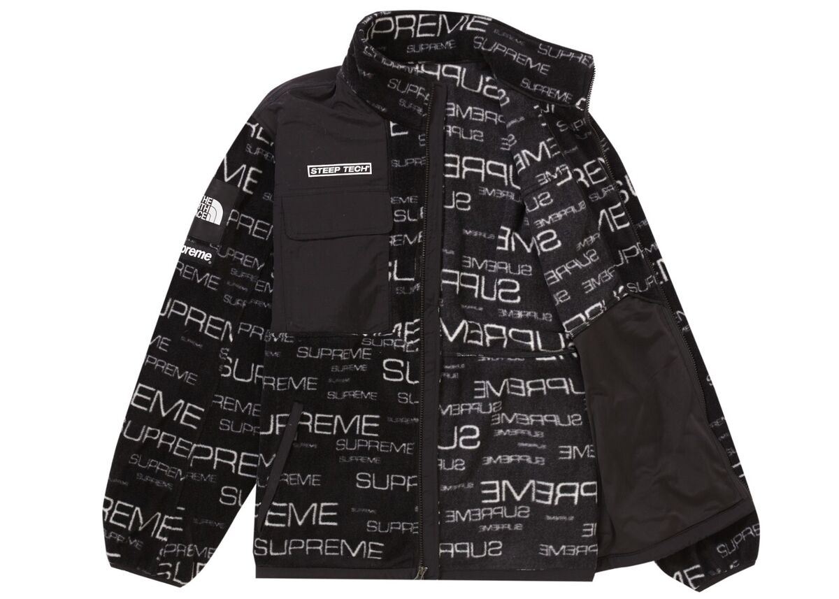 Supreme The North Face Steep Tech Fleece Jacket Black white Teal 3colors  S-XL