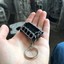 Small Block Chevy V8 Keychain - 3D Printed Model Engine Keyring, Black