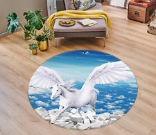 3D Horse Wings O400 Game Rug Mat Round Elegant Photo Carpet Mat Eve 2023