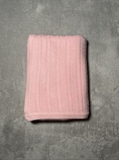 First Impressions Cable Knit Pink Baby Blanket Soft 100% Acrylic Lovey 30"x40"