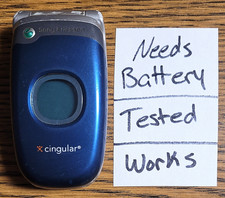 Sony Ericsson Z300a - Blue  Cingular  Rare Flip Phone - Tested / No Batt