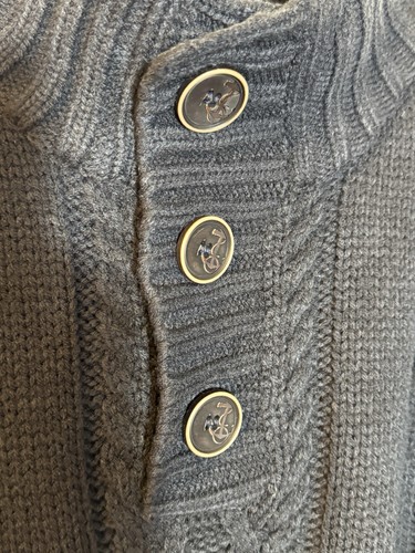 Original Weatherproof Vintage Sweater Men's Medium Navy Cable Knit Acrylic Snaps - Picture 5 of 11