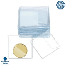 50 Pack Clear PVC Coin Sleeves Holders for Collectors