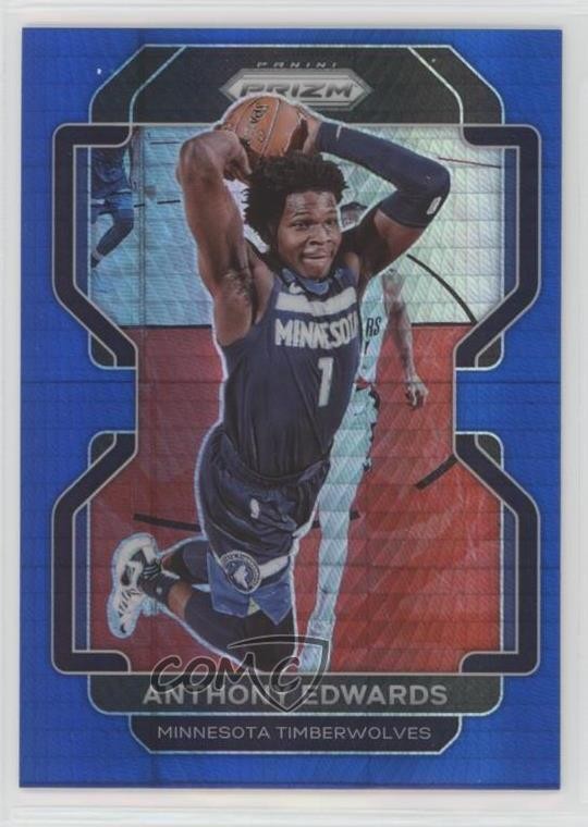 2021-22 Panini Prizm Factory Set Blue Hyper Prizm Anthony Edwards #37 6q5