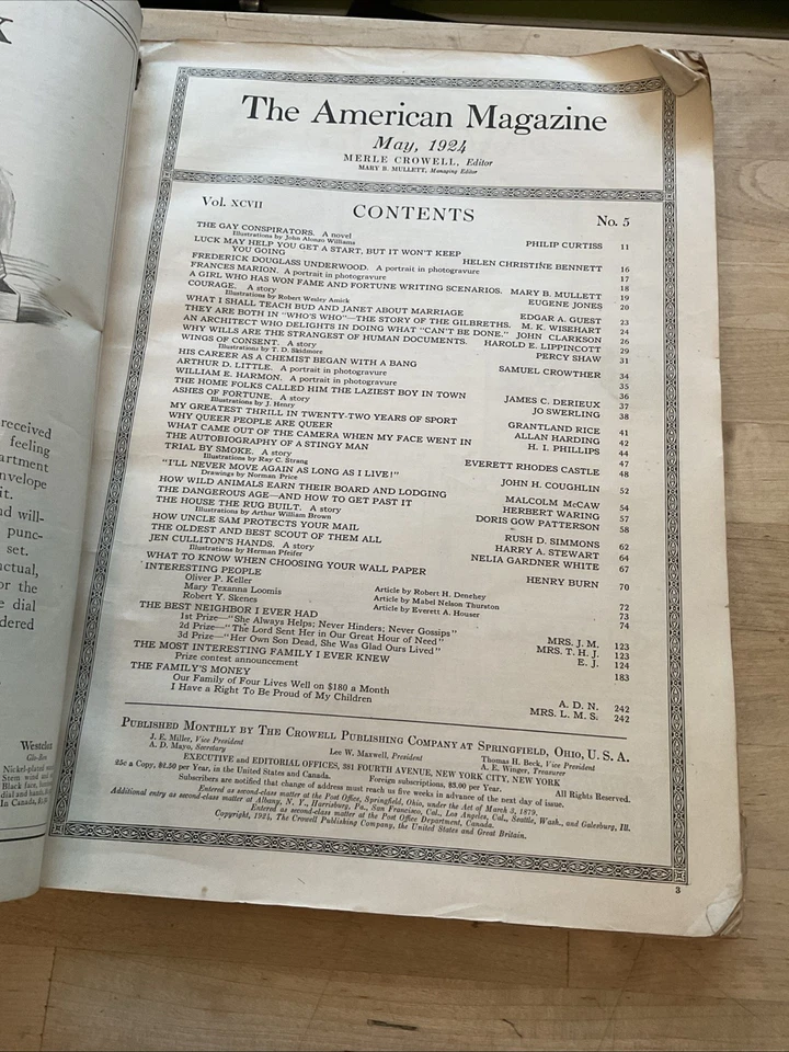 Vintage HTF AMERICAN Magazine May 1924 CROWELL Publishing - Image 3 of 4