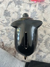 Vintage Retro 1960s Black Ceramic Smasher Piggy Bank Hand Painted Face
