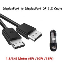 6/10/15 Ft DisplayPort to DisplayPort DP 1.2 Male To Male 4K 60HZ HD Video Cable