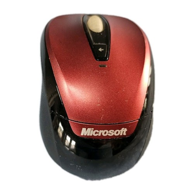 #ad Microsoft Wireless Mobile Mouse 3000 Model 1359 Black amp; Red W USB Tested Works $7.00
