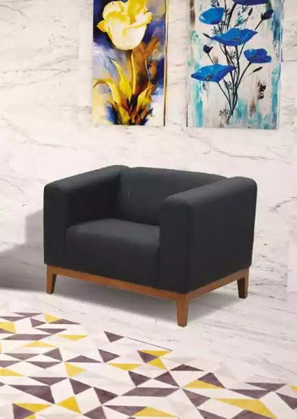 Arbeitzimmer Schwarz Sessel Luxus Sitz Polster Stoff Textil MöBel 92X77X65-image