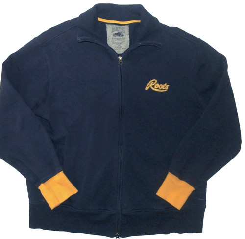 Mens L ROOTS Zip Front Collared Sweatshirt 