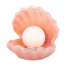 Shell Pearl Night Light Bedside Ceramic LED Night Lamp Shell Tabletop Light f...