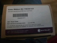 GENUINE ENTRUST/DATACARD SP/SD 300-PANEL YMCKF-KT COLOR RIBBON KIT 534000-011 !!