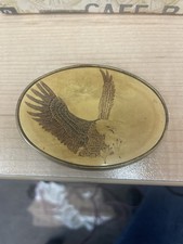 Vintage Bald Eagle Belt Buckle Oval Brass Tone Patriotic Americana
