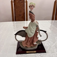 Leonardo Collection Roaring 20s Style Lady On Bicycle Resin Figure. 11" X 8.5".