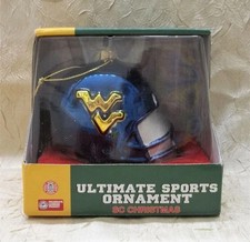 University Of West Virginia Mountaineers Football Helmet Christmas Ornament New