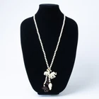 Signed Miriam Haskell Vintage Designer Elephant Necklace Cream & Gold Beaded