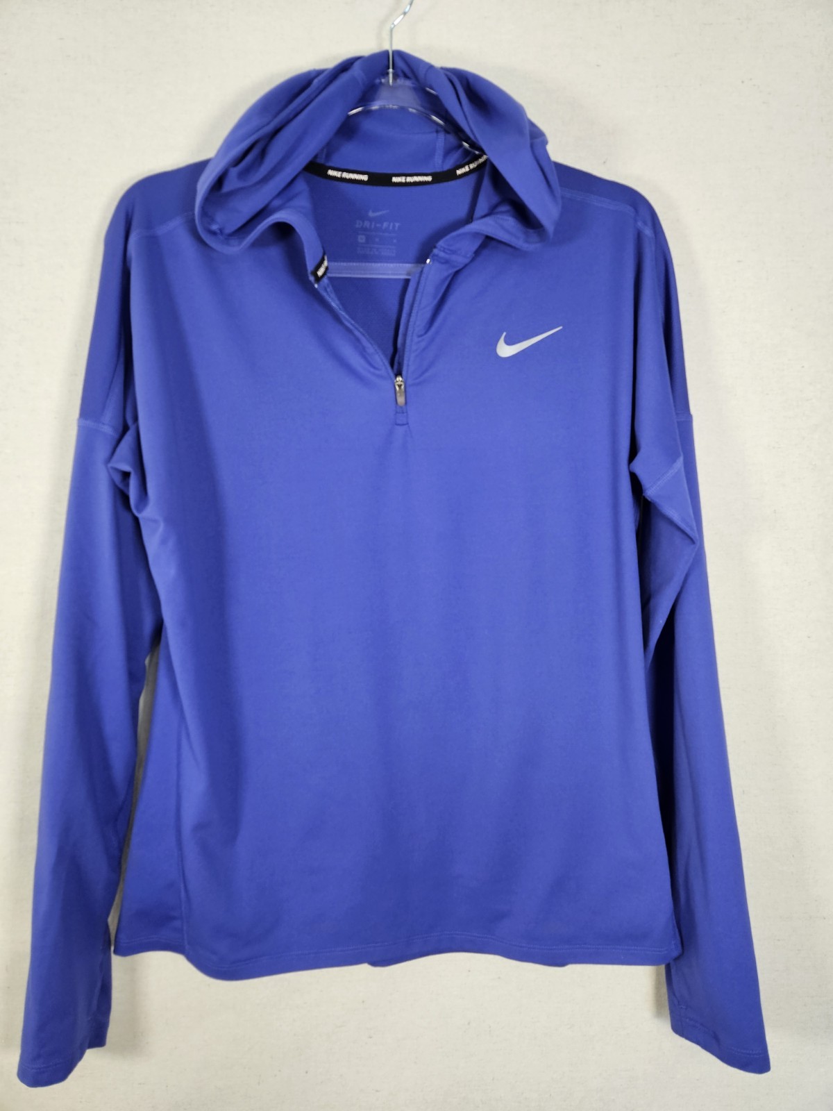 Nike Dri-Fit Women's Running 1/4 Zip Pullover, Thumb Holes, Indigo  Size M