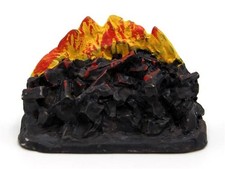 Accessoire De Foyer Miniature Non Fonctionnel Avec Insert De Flamme Sur Charbon