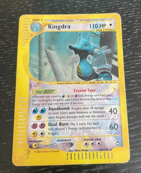 Crystal Kingdra - 148/147 - Pokemon Aquapolis Holo Rare Card MP