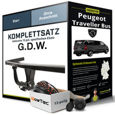 Für PEUGEOT Traveller Bus Typ V Anhängerkupplung starr +eSatz 13pol 04.2016- AHK
