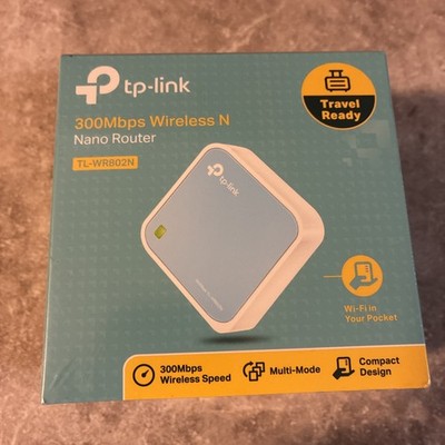 TP Link N300 Wireless Portable Nano Travel Router (TL WR802N) WiFi Bridge + NEW!