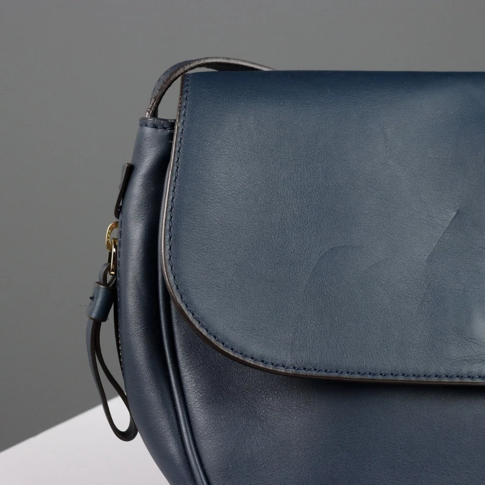 Bolso de Hombro Fratelli Rossetti Cuero Azul Segunda Mano Italia Original Foto 2 de 4