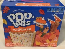 Kellogg's Frosted Pumpkin Pie Pop Tarts Limited Edition 16 CT Toaster Pastries