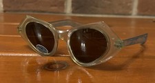 Vintage 1950s 60s Canada Mod Sunglasses NOS W. Sticker Translucent