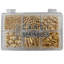 Homankit Gold Pearl Sprinkles for Cake Decorating, Star Sugar 