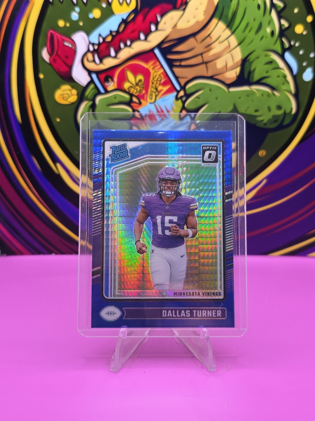 2024 Panini Donruss Optic - Rated Rookie Dallas Turner #224 Blue Hyper Prizm...